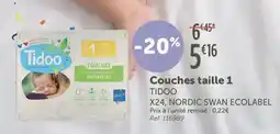 L'Eau Vive TIDOO Couches taille 1 offre