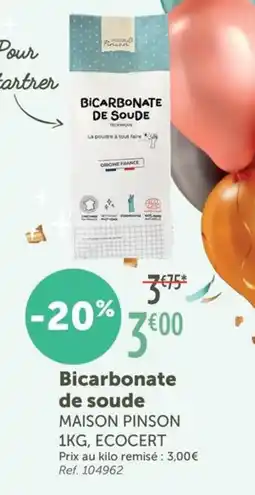 L'Eau Vive MAISON PINSON Bicarbonate de soude offre