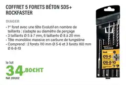Quéguiner DIAGER Coffret 5 forets béton sds+ rockfaster offre