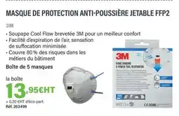 Quéguiner 3M Masque de protection anti-poussière jetable ffp2 offre
