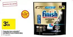 Carrefour FINISH Capsules lave-vaisselle ultimate plus power ball offre