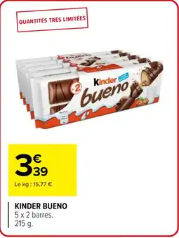 Carrefour KINDER Bueno 5 x 2 barres offre