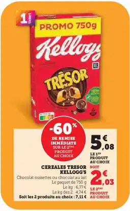 Super U KELLOGG'S Cereales tresor offre