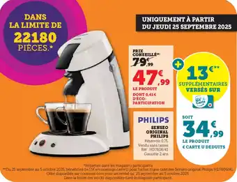 Super U PHILIPS Senseo original offre