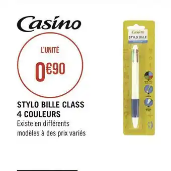 Casino stylo bille class 4 couleurs