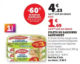 Super U Filets de sardines saupiquet offre