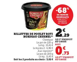Super U BORDEAU CHESNEL Rillettes de poulet roti offre