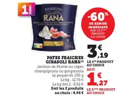 Super U RANA Pates fraiches girasoli offre