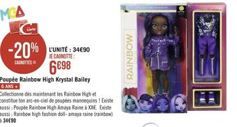 Géant Casino Poupée rainbow high krystal bailey offre