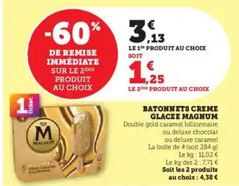 Super U MAGNUM Batonnets creme glacee offre