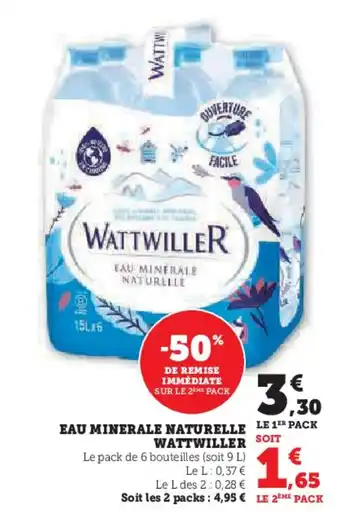 Super U WATTWILLER Eau minerale naturelle offre