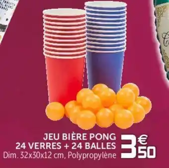 Gifi Jeu bière pong 24 verres + 24 balles offre