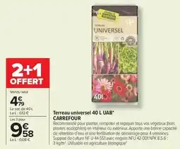 Carrefour Drive Carrefour - terreau universel 40 l uab offre