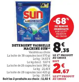 Super U Detergent vaisselle machine sun offre