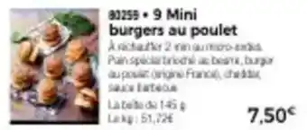 Thiriet 9 mini burgers au poulet offre