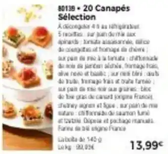 Thiriet 20 canapés sélection offre