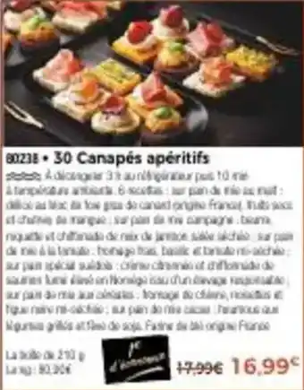 Thiriet 30 canapés apéritifs offre