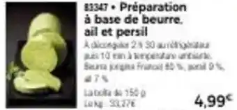 Thiriet Préparation à base de beurre ail et persil offre