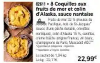 Thiriet 8 coquilles aux fruits de mer et colin d'alaska, sauce nantaise offre
