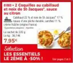 Thiriet 2 coquilles au cabillaud et noix de st-jacques', sauce au citron offre