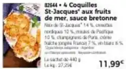 Thiriet 4 coquilles st-jacques aux fruits de mer, sauce bretonne offre