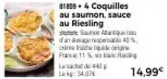 Thiriet 4 coquilles au saumon, sauce au riesling offre