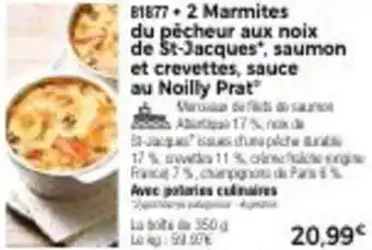 Thiriet 2 marmites du pécheur aux noix de st-jacques, saumon et crevettes, sauce au noilly prat offre