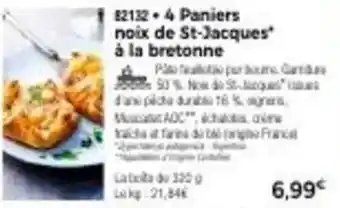 Thiriet 4 paniers noix de st-jacques a la bretonne offre