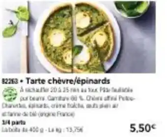 Thiriet Tarte chèvre/épinards offre