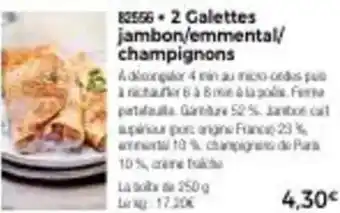 Thiriet 2 galettes jambon/emmental/ champignons offre