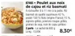 Thiriet Poulet aux noix de cajou et riz basmati offre