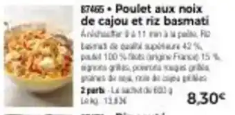 Thiriet Poulet aux noix de cajou et riz basmati offre