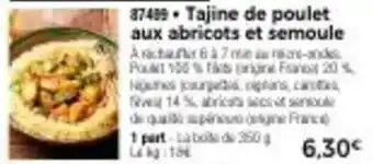 Thiriet Tajine de poulet aux abricots et semoule offre