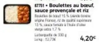 Thiriet Boulettes au bœuf, sauce provençale et riz offre