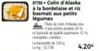 Thiriet Colin d'Alaska à la bordelaise et riz basmati aux petits légumes offre