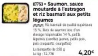 Thiriet Saumon, sauce moutarde à l'estragon et riz basmati aux petits légumes offre