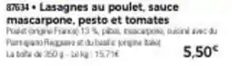 Thiriet Lasagnes au poulet, sauce mascarpone, pesto et tomates offre