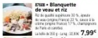 Thiriet Blanquette de veau et riz offre