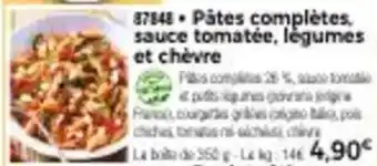 Thiriet Pates complètes, sauce tomatée, légumes et chèvre offre