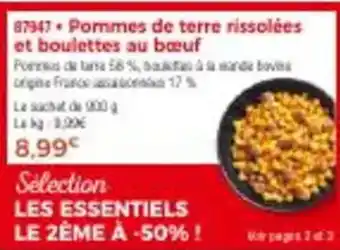 Thiriet Pommes de terre rissolées et boulettes au bœuf offre