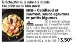 Thiriet Cabillaud et saumon, sauce agrumes et petits légumes offre