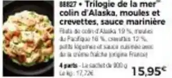 Thiriet Trilogie de la mer colin d'Alaska, moules et crevettes, sauce marinière offre