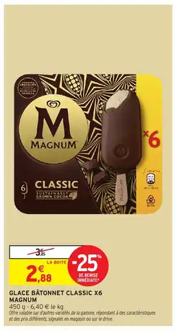 Intermarché Hyper MAGNUM Glace bâtonnet classic x6 offre