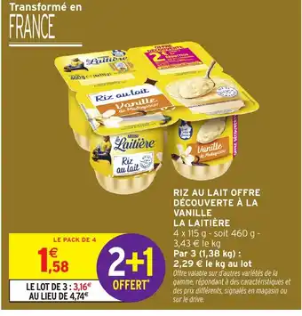 Intermarché Hyper LA LAITIÈRE Riz au lait offre découverte à la vanille offre