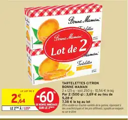 Intermarché Hyper BONNE MAMAN Tartelettes citron offre