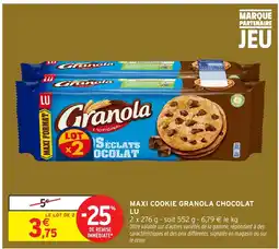 Intermarché Hyper LU Maxi cookie granola chocolat offre