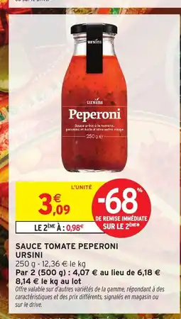 Intermarché Hyper URSINI Sauce tomate peperoni offre