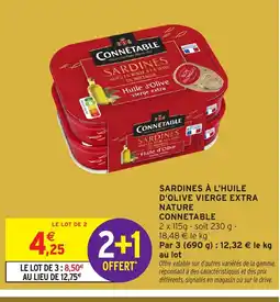 Intermarché Hyper CONNETABLE Sardines à l'huile d'olive vierge extra nature offre