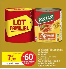 Intermarché Hyper PANZANI Le ravioli bolognaise offre