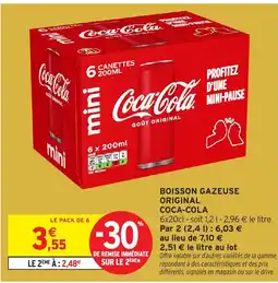 Intermarché Hyper COCA-COLA Boisson gazeuse original offre